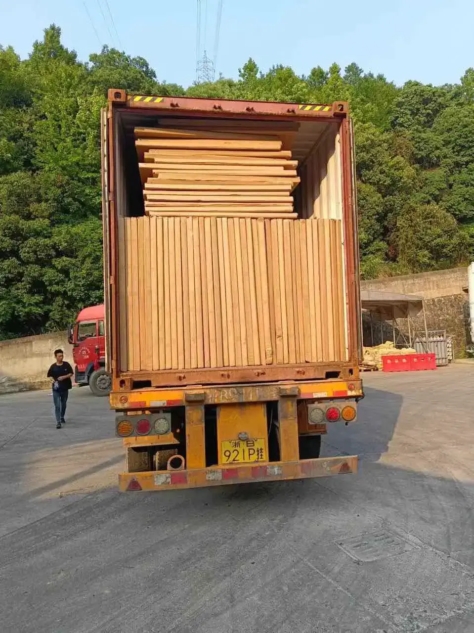Container loaded with a client's goods at a warehouse in China
